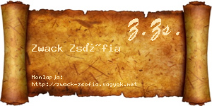 Zwack Zsófia névjegykártya